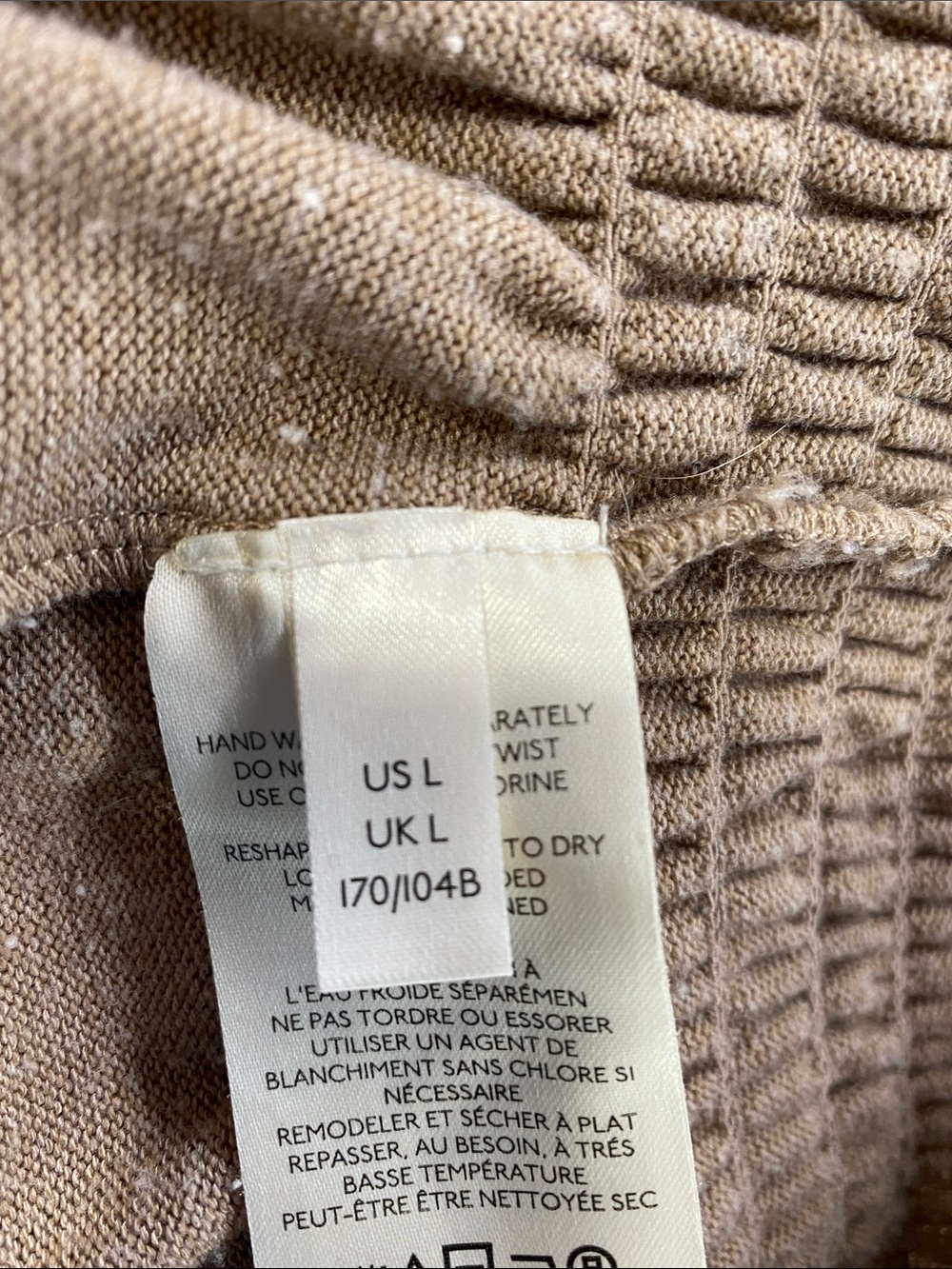 WE THE FREE Taupe Off‑Shoulder Smocked Hem Long Sleeve Sweater—L - Picture 9 of 15
